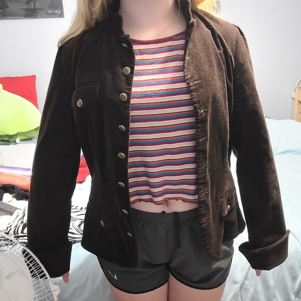 Corduroy brown button up jacket